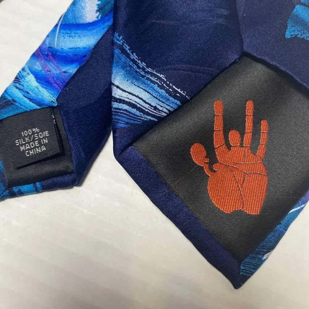 J Garcia Snake in Juggling Show Collectors Edition‎ Blue Neck Tie Abstract Artsy